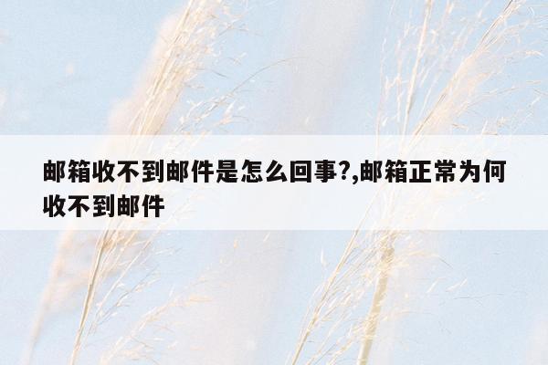 邮箱收不到邮件是怎么回事?,邮箱正常为何收不到邮件