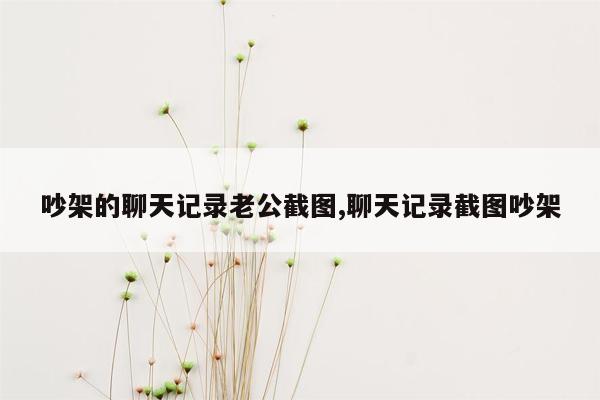 吵架的聊天记录老公截图,聊天记录截图吵架