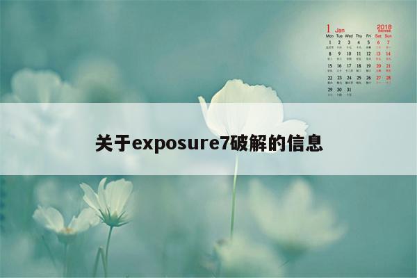 关于exposure7破解的信息