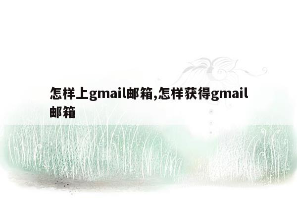 怎样上gmail邮箱,怎样获得gmail邮箱