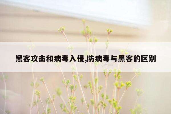 黑客攻击和病毒入侵,防病毒与黑客的区别