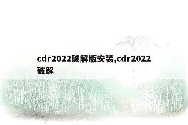 cdr2022破解版安装,cdr2022破解