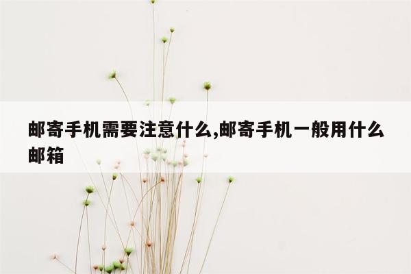 邮寄手机需要注意什么,邮寄手机一般用什么邮箱