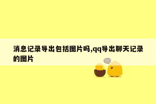 消息记录导出包括图片吗,qq导出聊天记录的图片