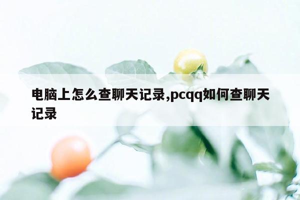 电脑上怎么查聊天记录,pcqq如何查聊天记录