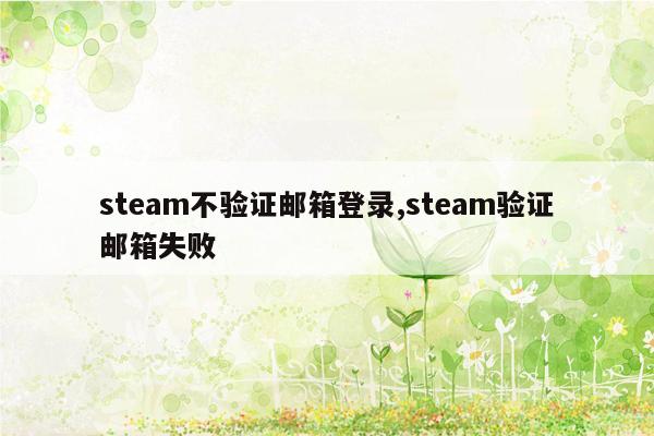 steam不验证邮箱登录,steam验证邮箱失败