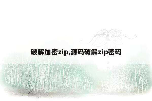 破解加密zip,源码破解zip密码