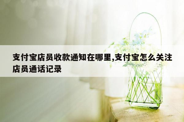 支付宝店员收款通知在哪里,支付宝怎么关注店员通话记录