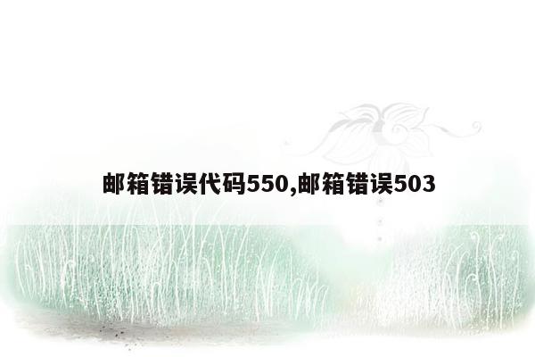 邮箱错误代码550,邮箱错误503