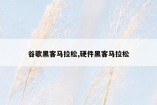 谷歌黑客马拉松,硬件黑客马拉松
