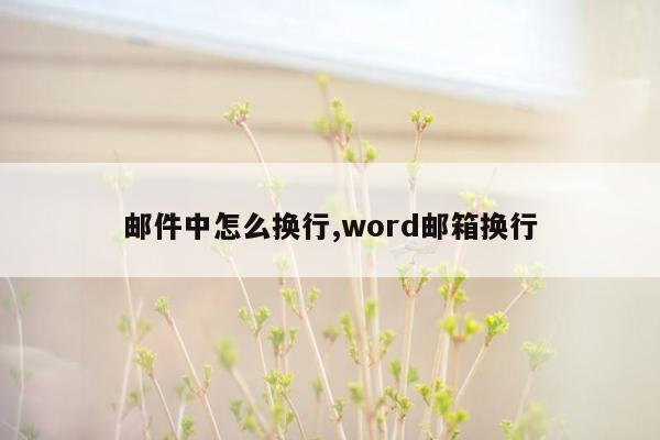 邮件中怎么换行,word邮箱换行