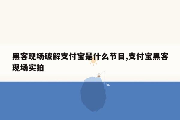 黑客现场破解支付宝是什么节目,支付宝黑客现场实拍