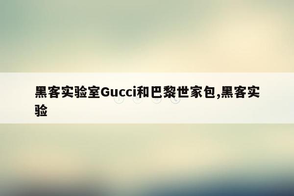 黑客实验室Gucci和巴黎世家包,黑客实验