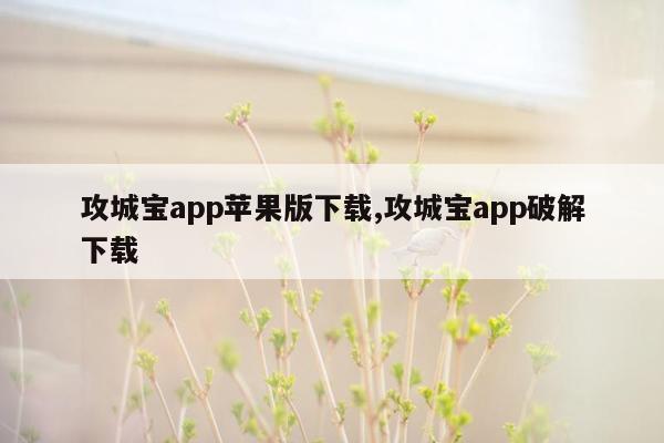 攻城宝app苹果版下载,攻城宝app破解下载