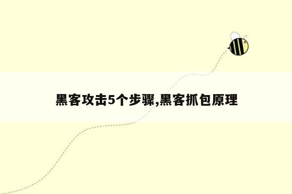 黑客攻击5个步骤,黑客抓包原理