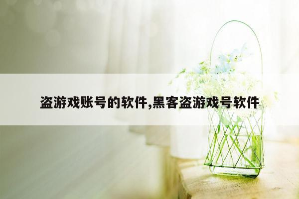 盗游戏账号的软件,黑客盗游戏号软件