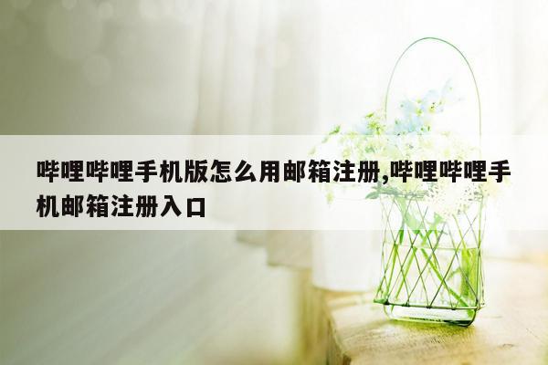 哔哩哔哩手机版怎么用邮箱注册,哔哩哔哩手机邮箱注册入口