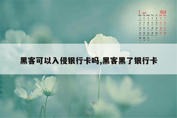 黑客可以入侵银行卡吗,黑客黑了银行卡