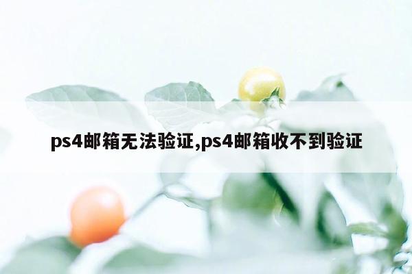 ps4邮箱无法验证,ps4邮箱收不到验证