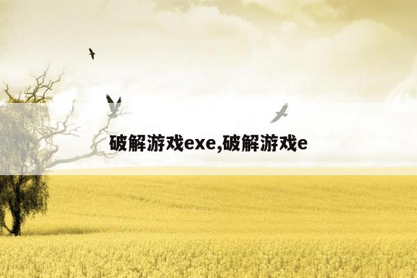 破解游戏exe,破解游戏e