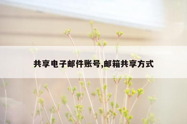 共享电子邮件账号,邮箱共享方式