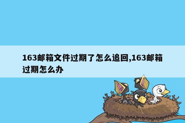 163邮箱文件过期了怎么追回,163邮箱过期怎么办