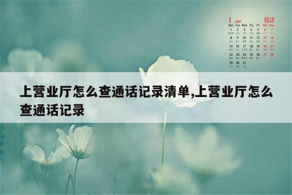 上营业厅怎么查通话记录清单,上营业厅怎么查通话记录