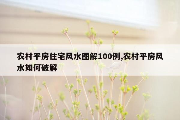 农村平房住宅风水图解100例,农村平房风水如何破解