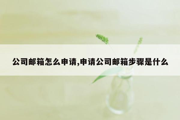 公司邮箱怎么申请,申请公司邮箱步骤是什么