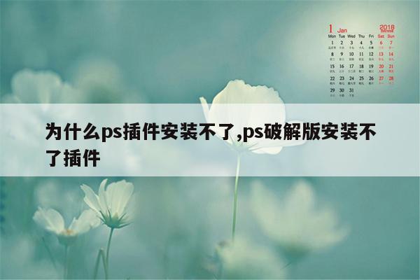 为什么ps插件安装不了,ps破解版安装不了插件