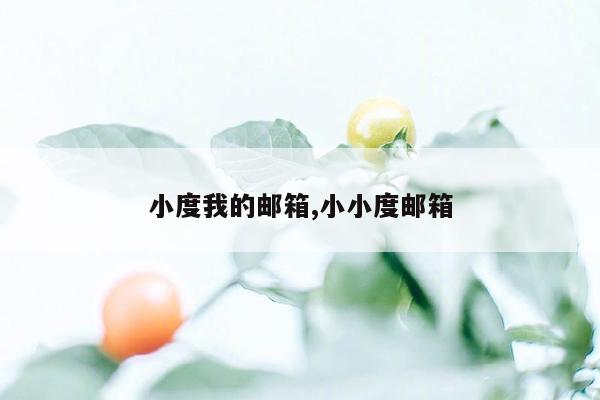 小度我的邮箱,小小度邮箱