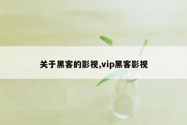 关于黑客的影视,vip黑客影视