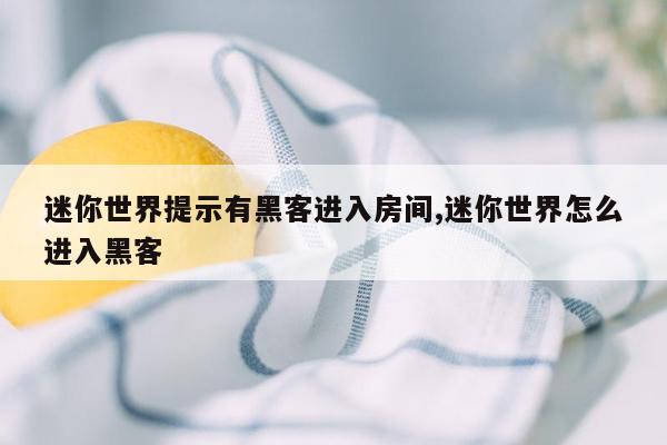 迷你世界提示有黑客进入房间,迷你世界怎么进入黑客