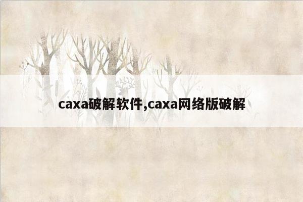 caxa破解软件,caxa网络版破解