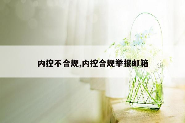 内控不合规,内控合规举报邮箱