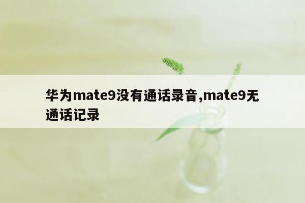 华为mate9没有通话录音,mate9无通话记录