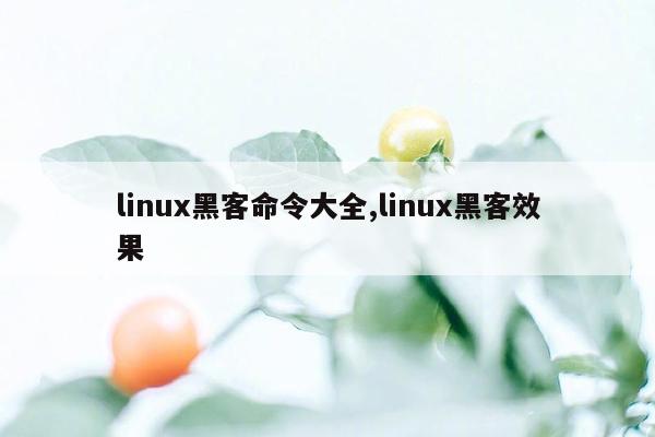 linux黑客命令大全,linux黑客效果