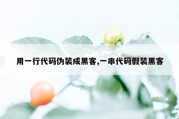 用一行代码伪装成黑客,一串代码假装黑客