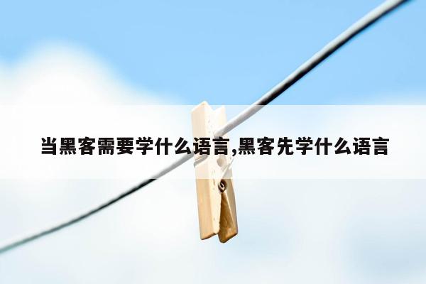 当黑客需要学什么语言,黑客先学什么语言