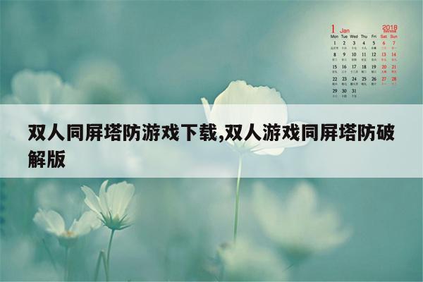 双人同屏塔防游戏下载,双人游戏同屏塔防破解版