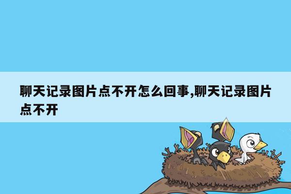 聊天记录图片点不开怎么回事,聊天记录图片点不开