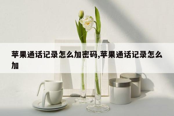 苹果通话记录怎么加密码,苹果通话记录怎么加