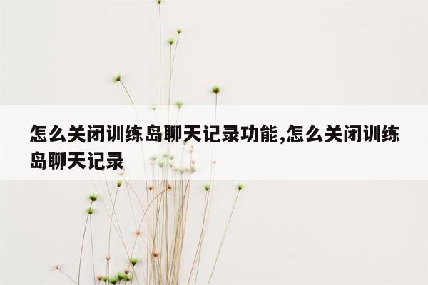 怎么关闭训练岛聊天记录功能,怎么关闭训练岛聊天记录