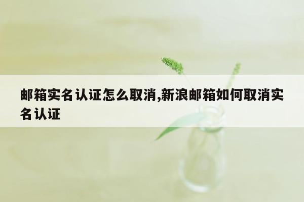 邮箱实名认证怎么取消,新浪邮箱如何取消实名认证