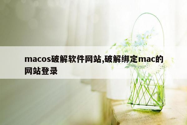 macos破解软件网站,破解绑定mac的网站登录