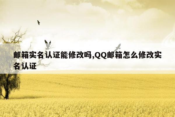 邮箱实名认证能修改吗,QQ邮箱怎么修改实名认证