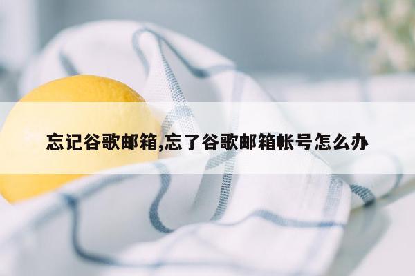 忘记谷歌邮箱,忘了谷歌邮箱帐号怎么办