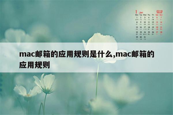 mac邮箱的应用规则是什么,mac邮箱的应用规则