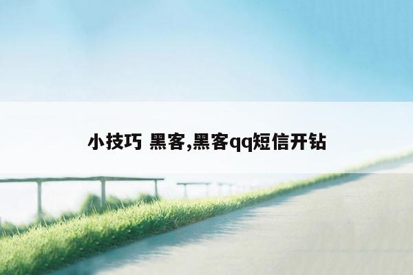 小技巧 黑客,黑客qq短信开钻