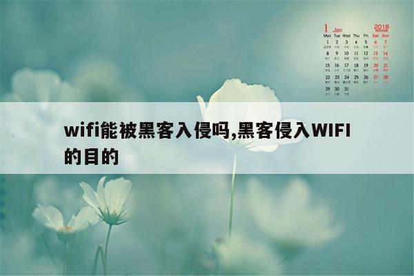 wifi能被黑客入侵吗,黑客侵入WIFI的目的